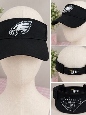 NFL Philadelphia Eagles Black Visor with Team Logo